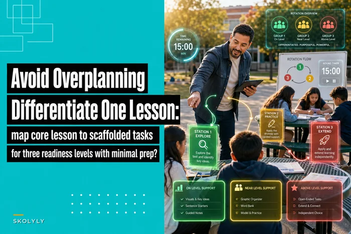 Avoid overplanning: how to differentiate one lesson for three readiness levels with minimal prep