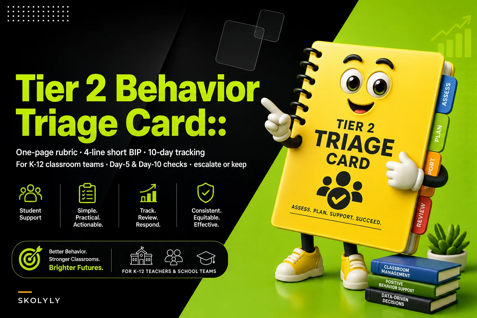 Tier 2 behavior triage card: one-page BIP decision rubric and a 10-day tracking card