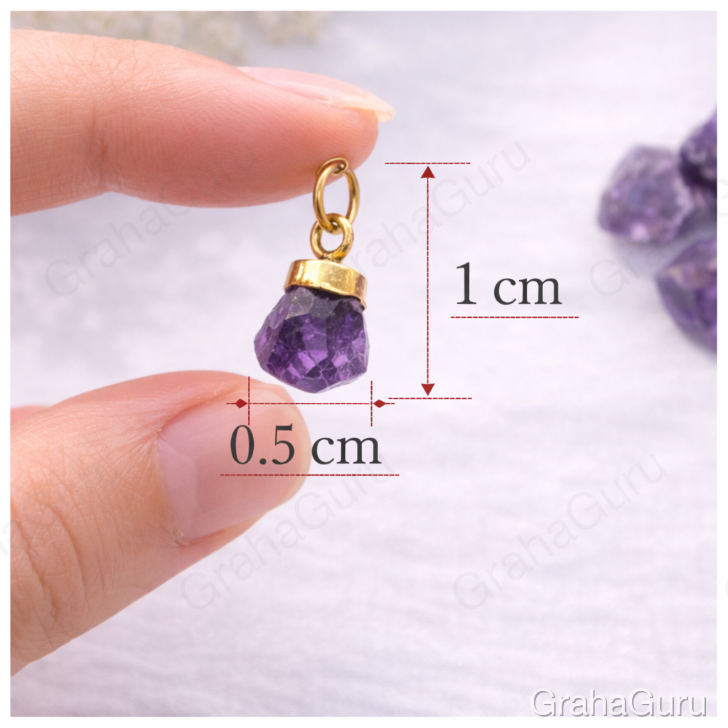 Amethyst Natural Stone Pendant with chain 3