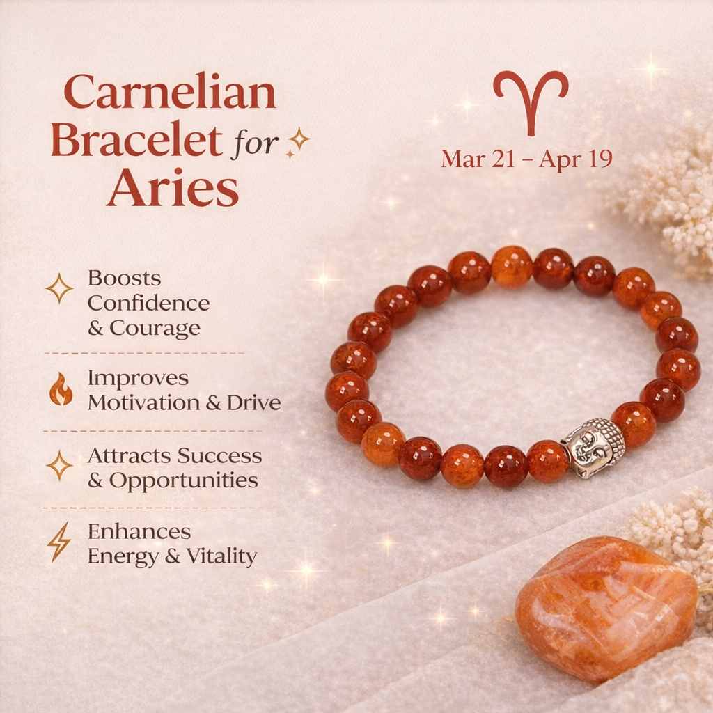 Aries Carnelian Bracelet with Charm 2