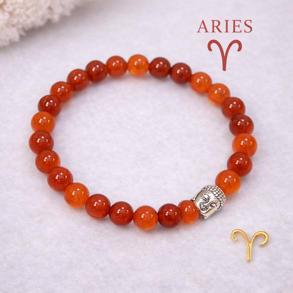 Aries Carnelian Bracelet with Charm