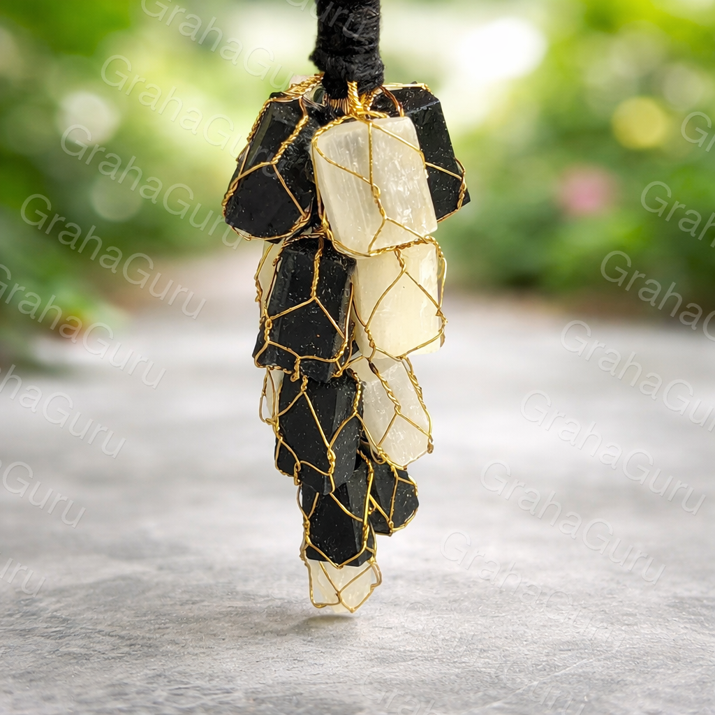 Black Tourmaline & Selenite Hanging 2