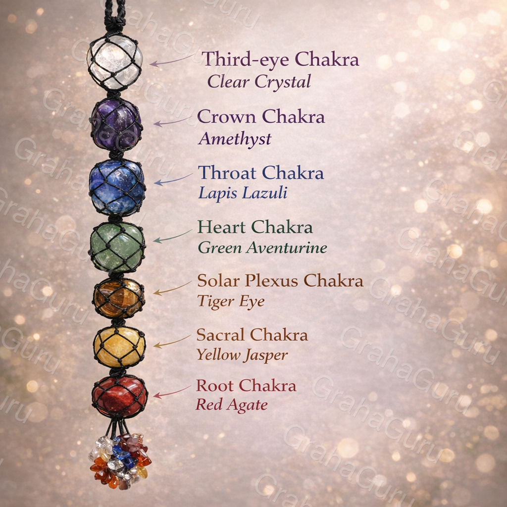 Chakra Gemstone Hanging Charm 4