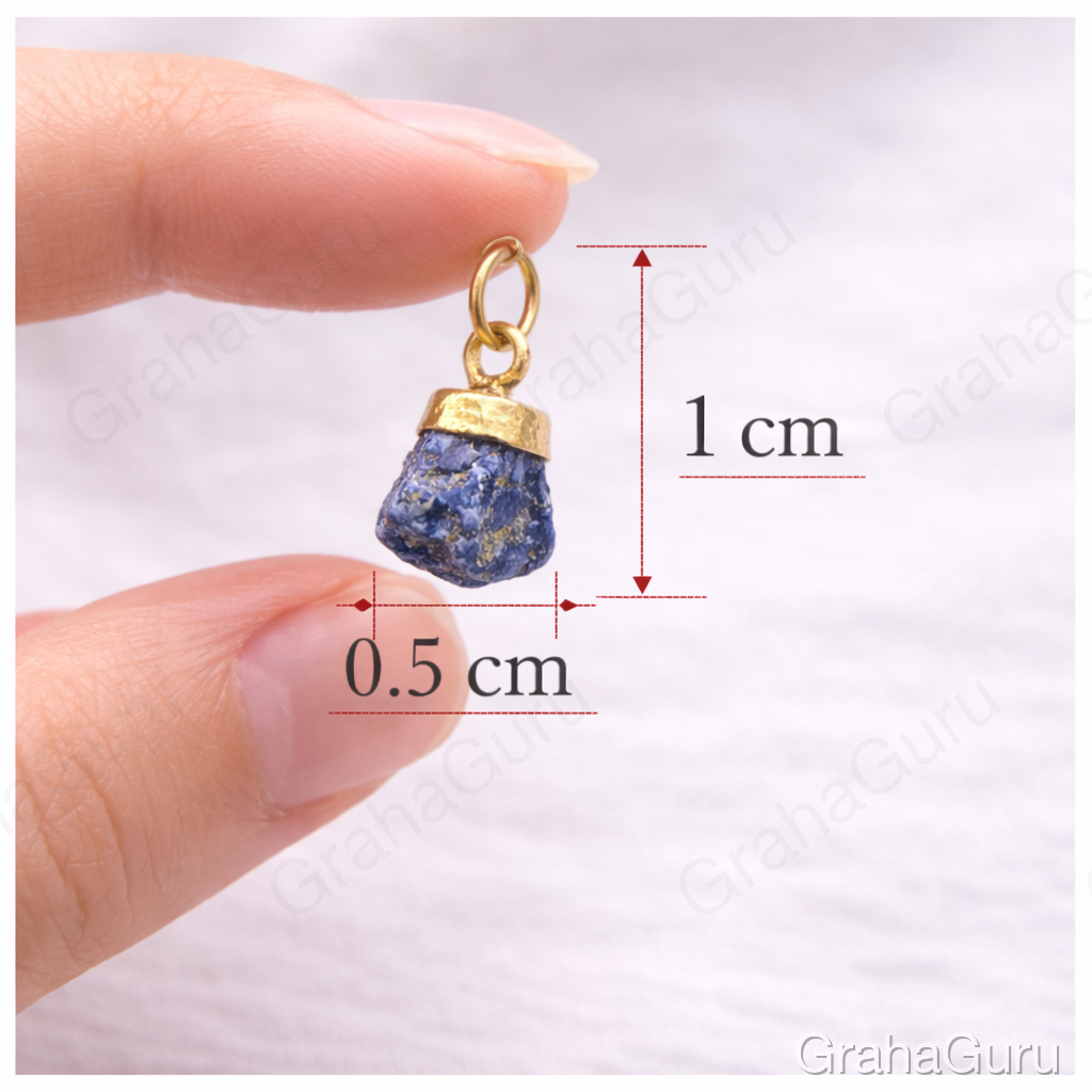 Lapiz Lazuli Natural Stone Pendant with Chain 3