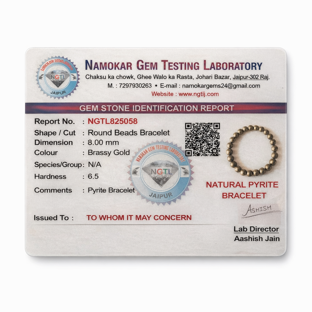 Maa Lakshmi Siddh Raw Pyrite Bracelet with Raw Selenite Plate 5