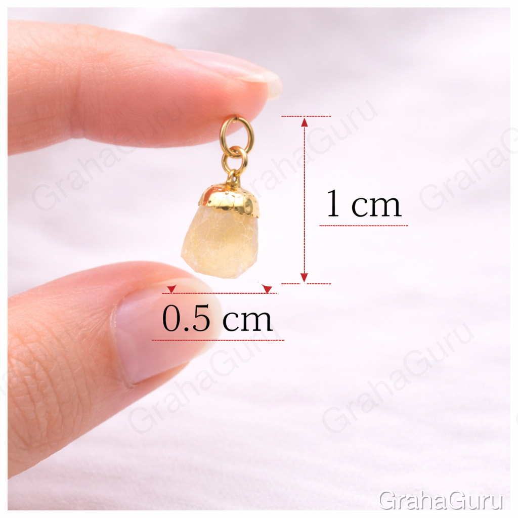 Natural Citrine Stone Pendant with chain 3