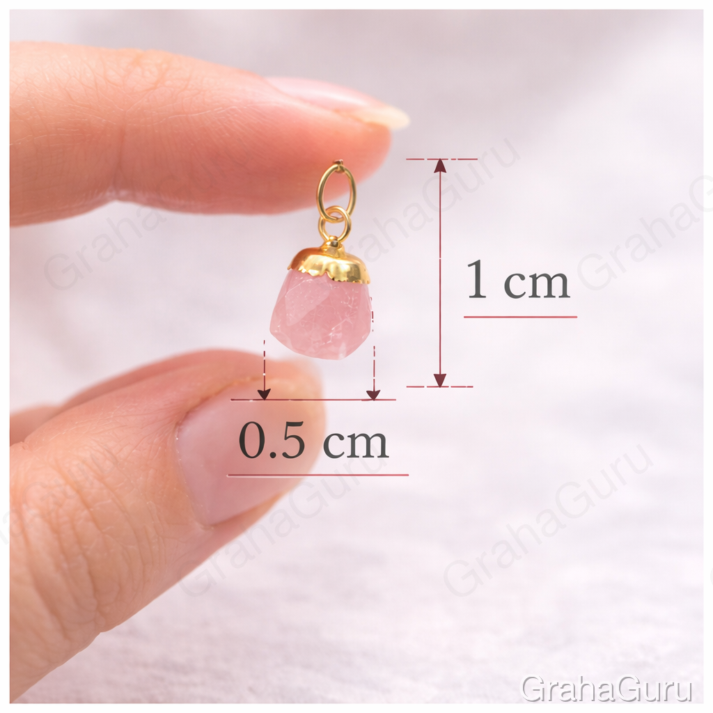 Rose Quartz Natural Stone Pendant with chain 3