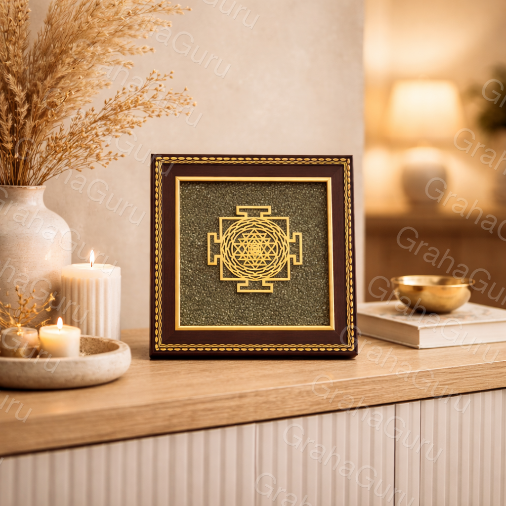 Shree Yantra on Pyrite Frame 2
