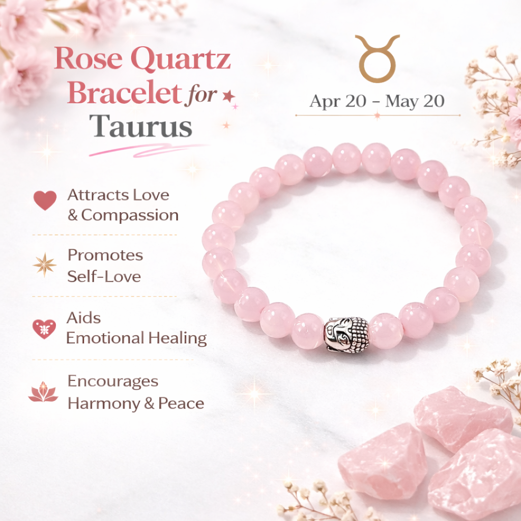 Taurus Rose Quartz Bracelet 2