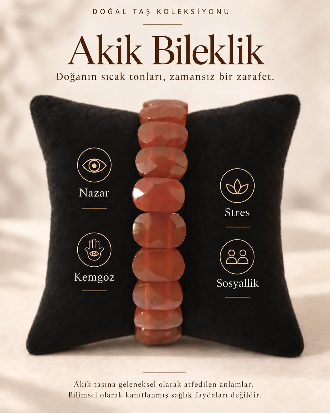 Sertifikalı Roleks (Geniş Kesim) Kırmızı Akik Doğaltaş Bileklik