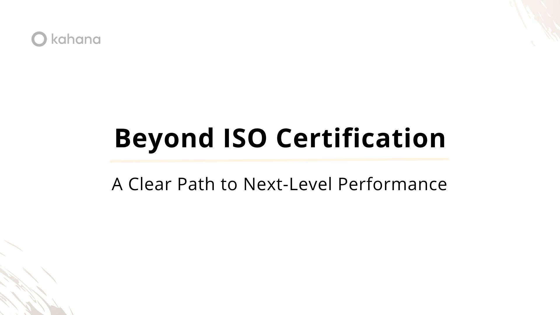 Kahana for ISO