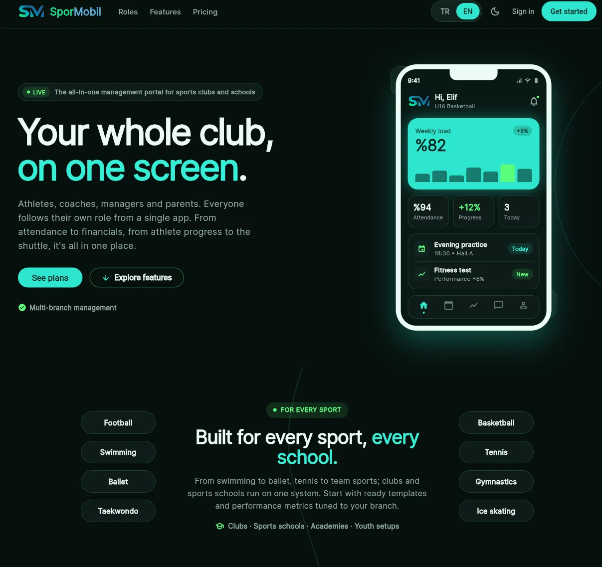 SporMobil Website 1