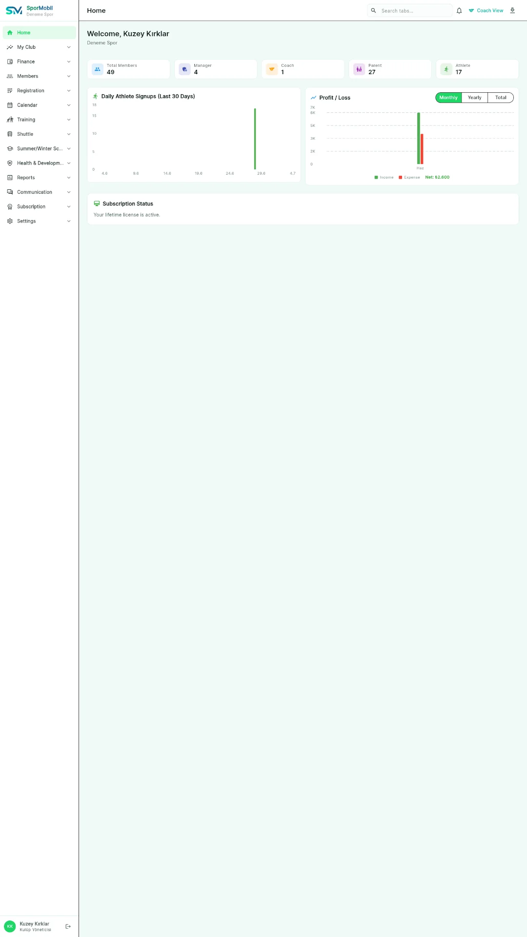 SporMobil Website 2
