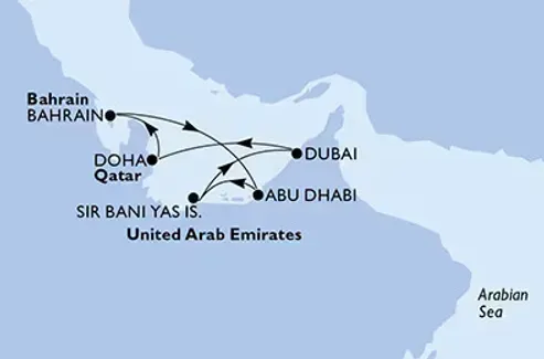 Helló DUBAI! MSC Euribia hajóút  7