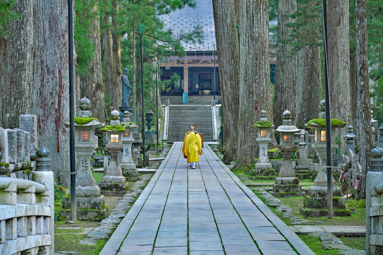 A view of Okunoin Cemetery, Koyasan