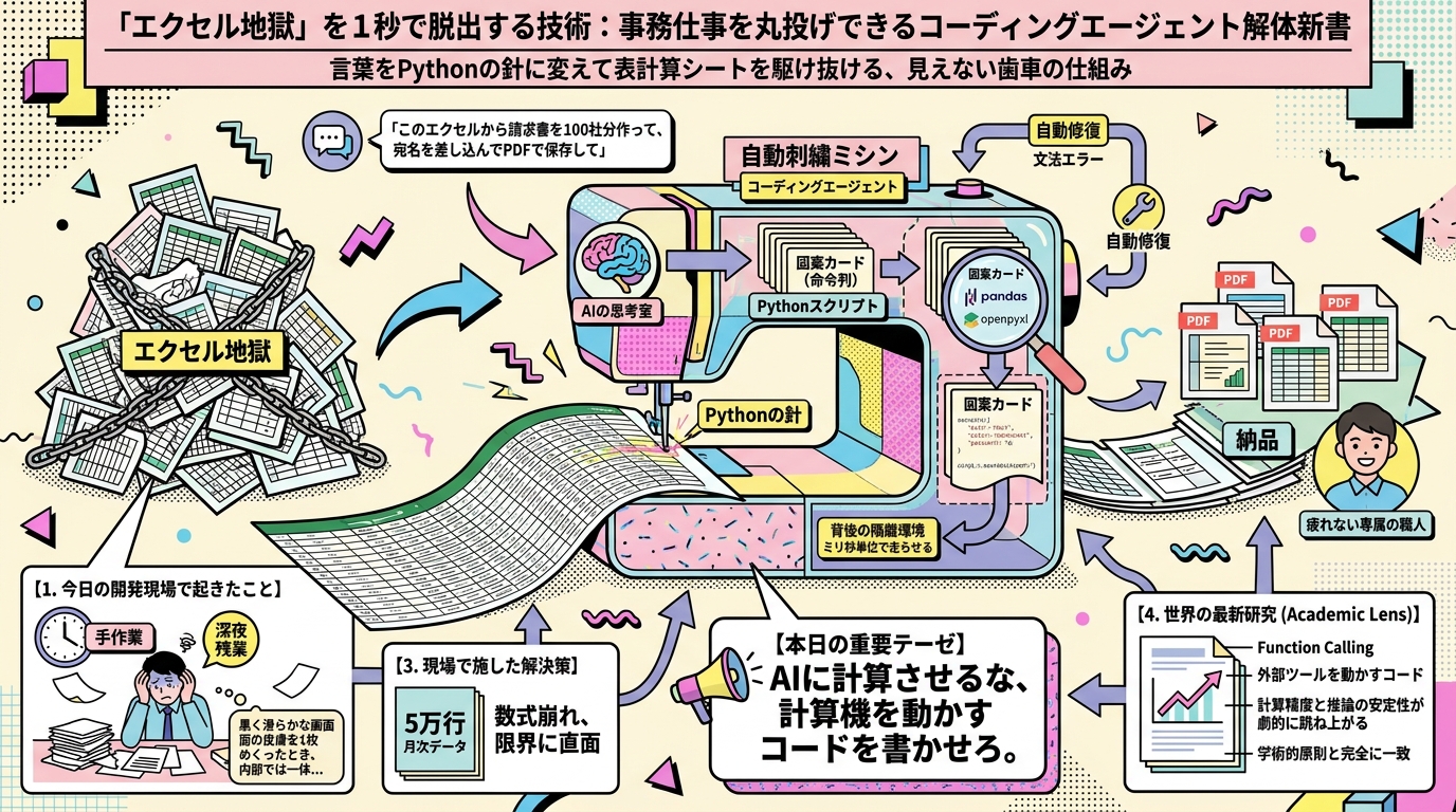 「エクセル地獄」を1秒で脱出する技術：事務仕事を丸投げできるコーディングエージェント解体新書
