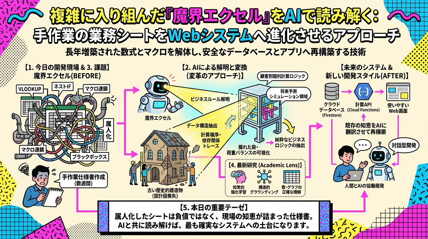 複雑に入り組んだ「魔界エクセル」をAIで読み解く：手作業の業務シートをWebシステムへ進化させるアプローチ