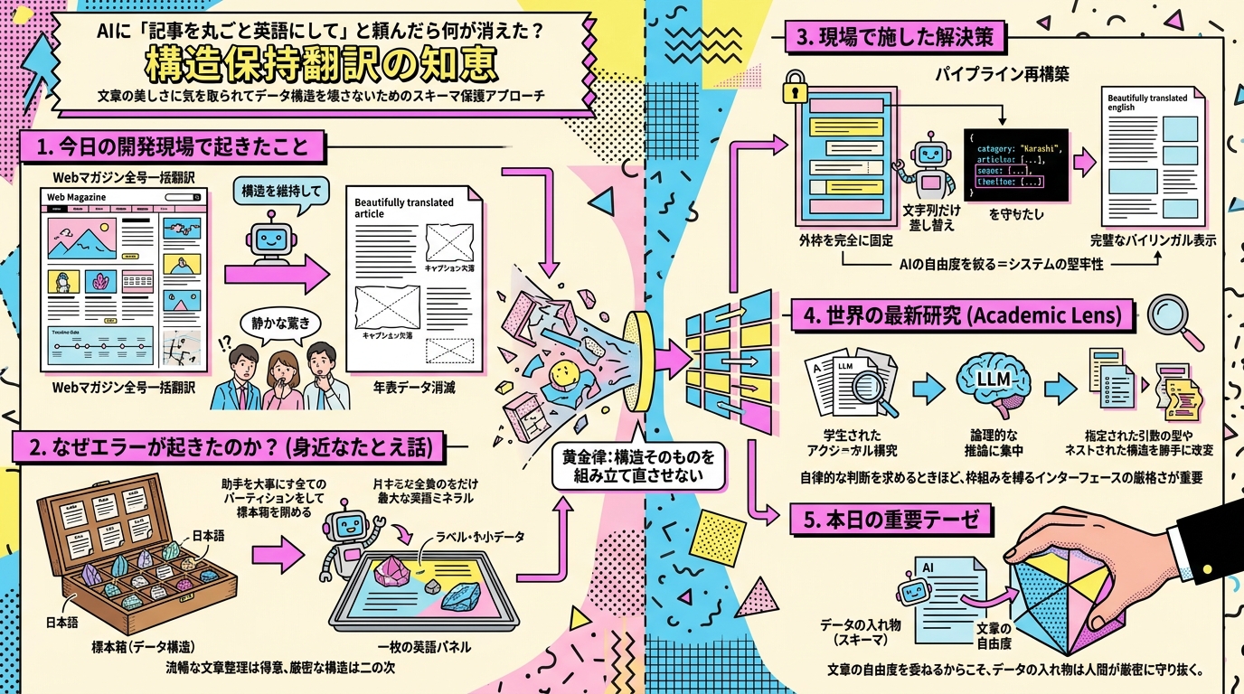 AIに「記事を丸ごと英語にして」と頼んだら何が消えた？ 構造保持翻訳の知恵