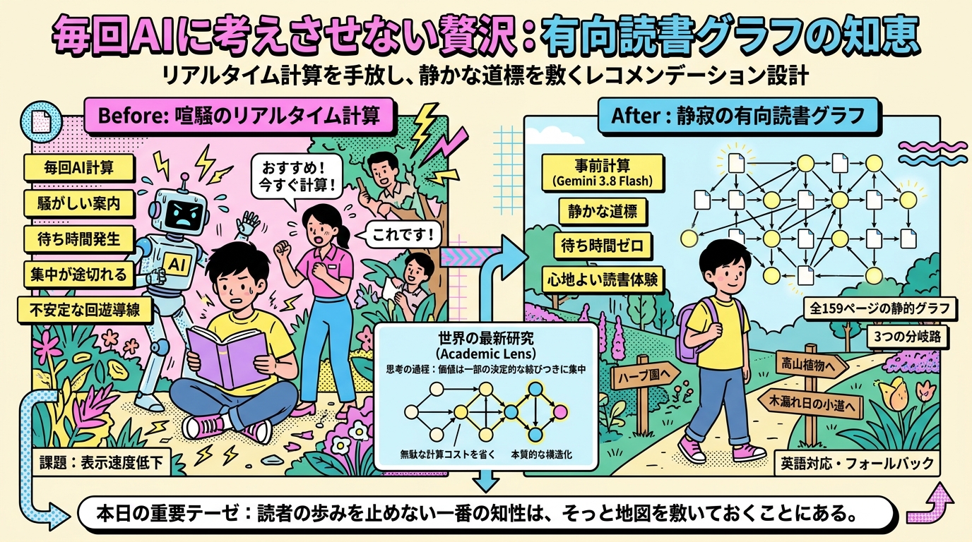 毎回AIに考えさせない贅沢：159ページを線で結ぶ「有向読書グラフ」の知恵