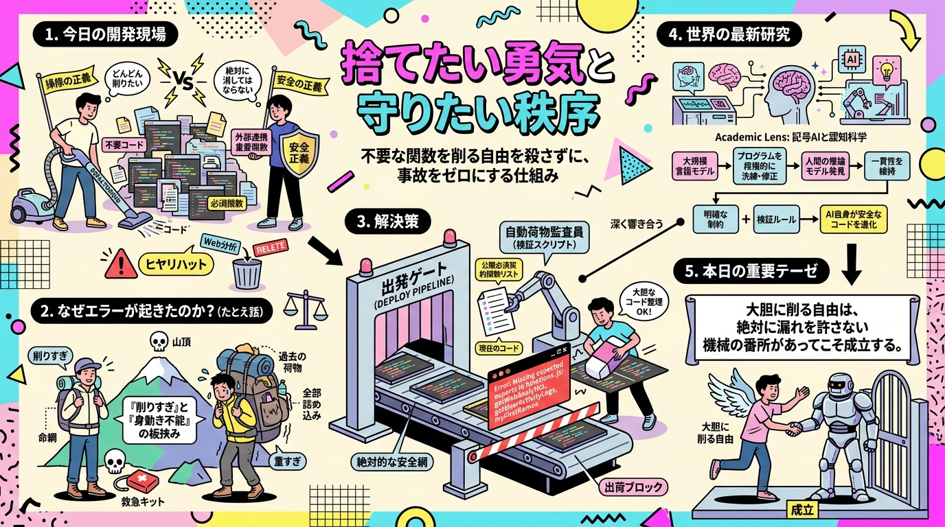 捨てたい勇気と守りたい秩序：出荷前ガードが解いたコード整理のジレンマ