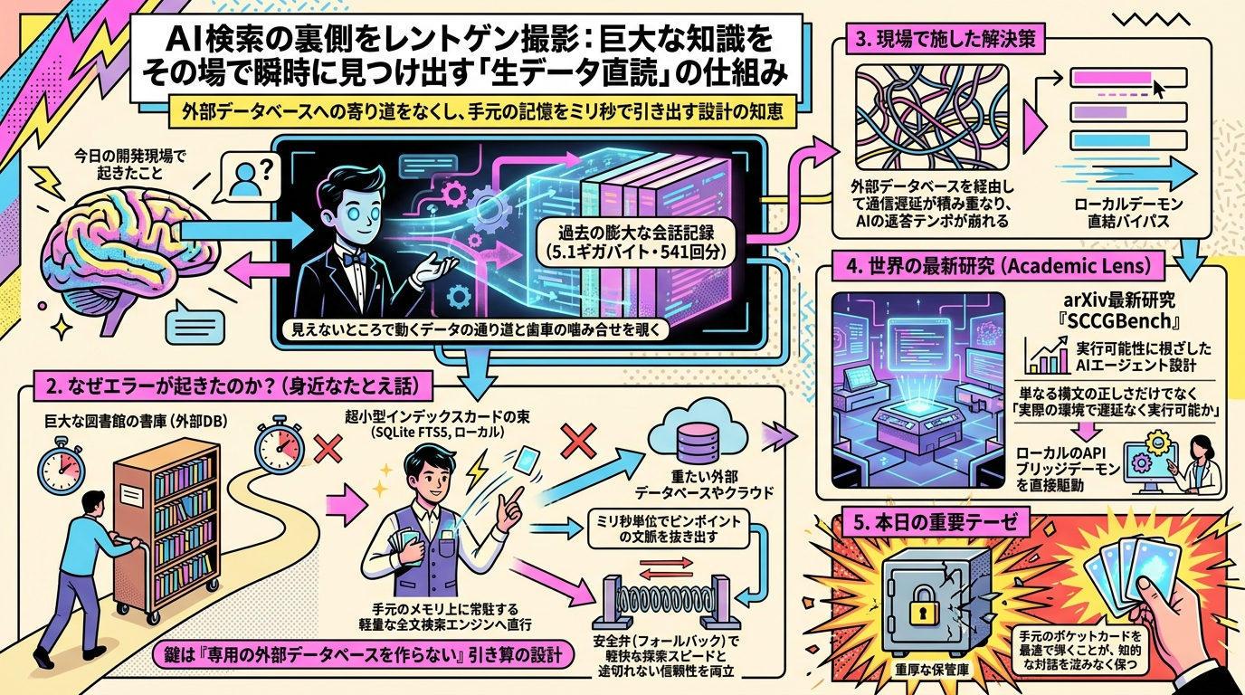 AI検索の裏側をレントゲン撮影：巨大な知識をその場で瞬時に見つけ出す「生データ直読」の仕組み
