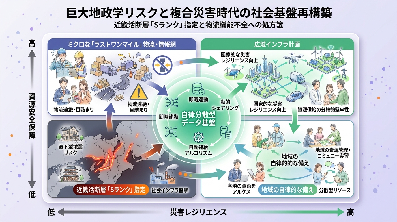 断層の沈黙が破られる時：近畿活断層「Sランク」指定と物流機能不全が突きつける複合災への処方箋