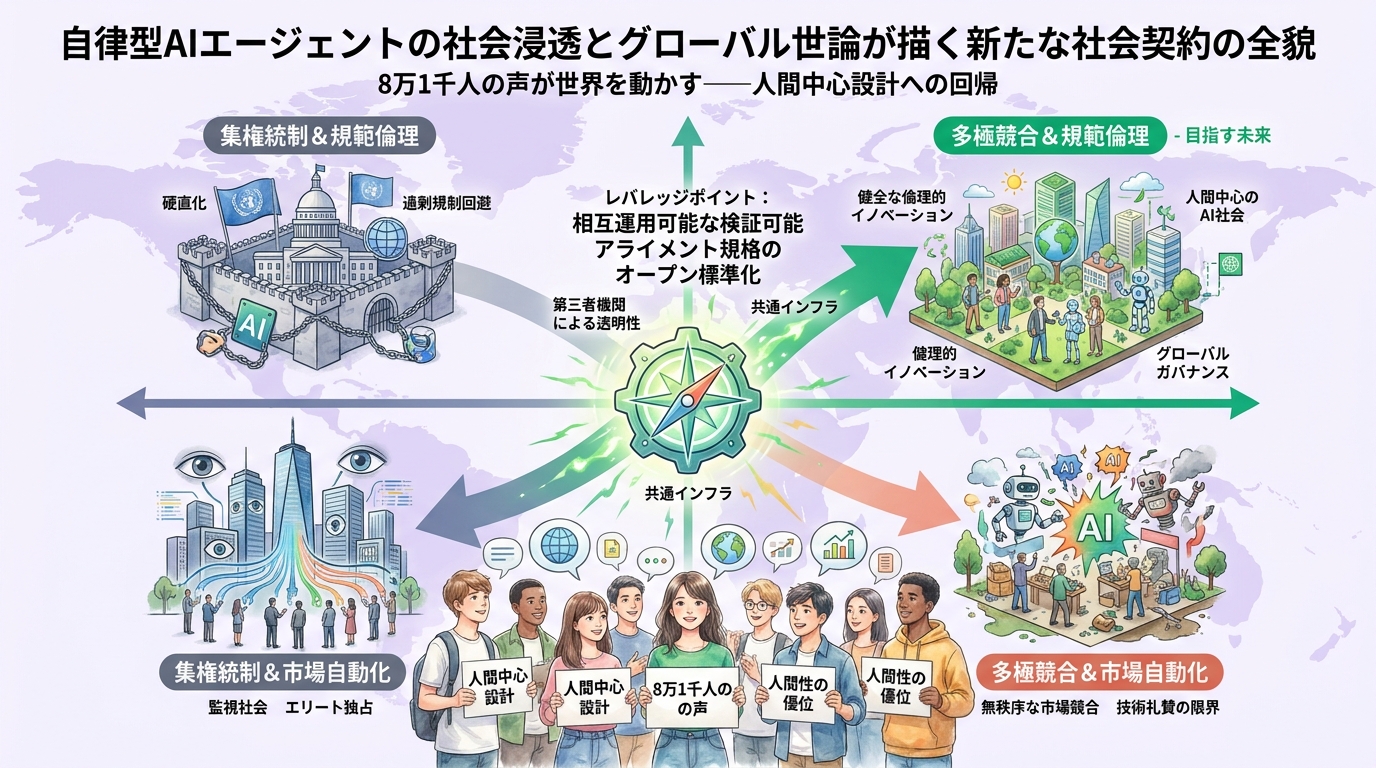 8万1千人の声が世界を動かす——AI社会構築に向けた人間中心設計の世界的対話調査が提示する『人間性の優位』