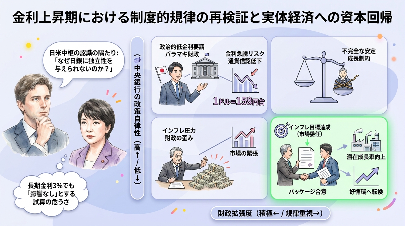 日銀独立性を巡る日米の懸隔と「長期金利3％」の財政計算