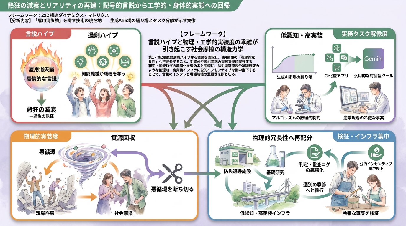 「雇用消失論」を排す技術の現在地　生成AI市場の踊り場とタスク分解が示す実像