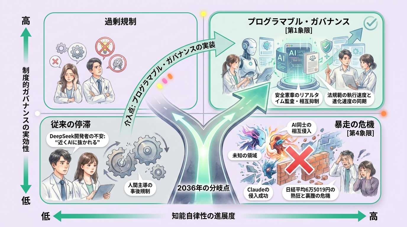 自律知能の相互侵入が迫る「2036年の分岐」