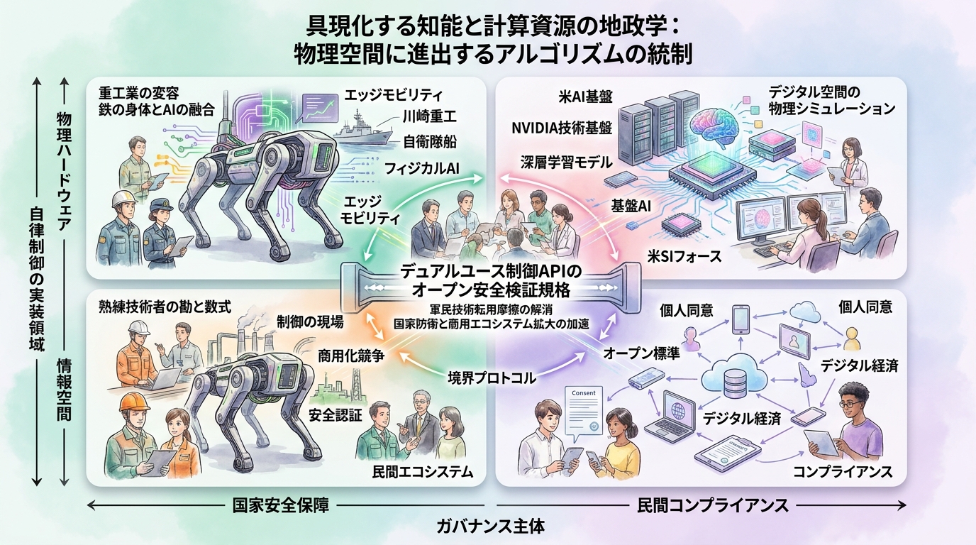 四肢の歩行コードが語る重工業の変容、米AI基盤と融合する鉄の身体