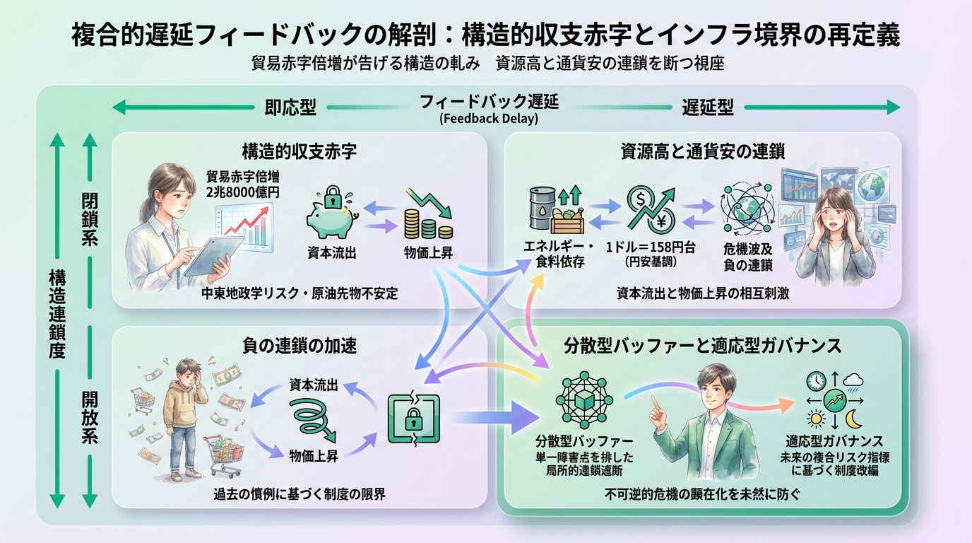 貿易赤字倍増が告げる構造の軋み　資源高と通貨安の連鎖を断つ視座