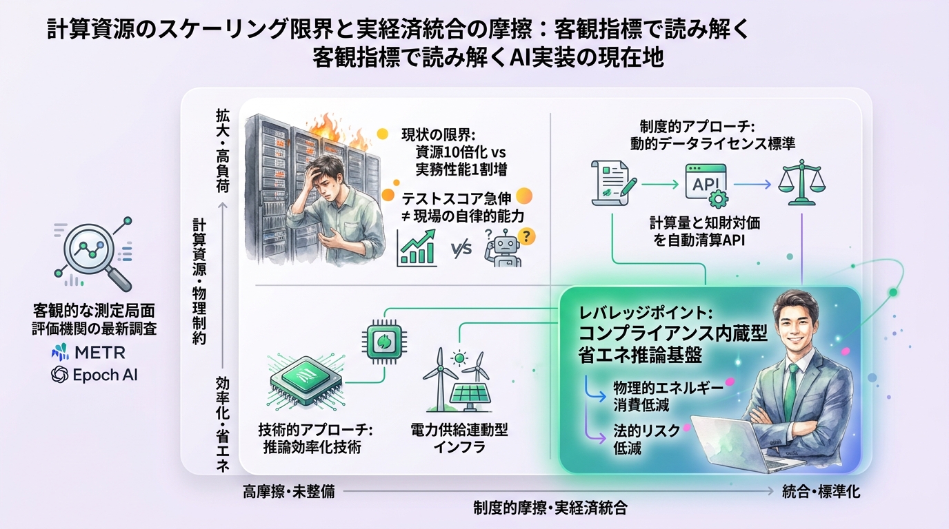 計算資源10倍化と実務性能「1割増」の現実　フロンティアAI、限界費用と実効性の乖離を検証する