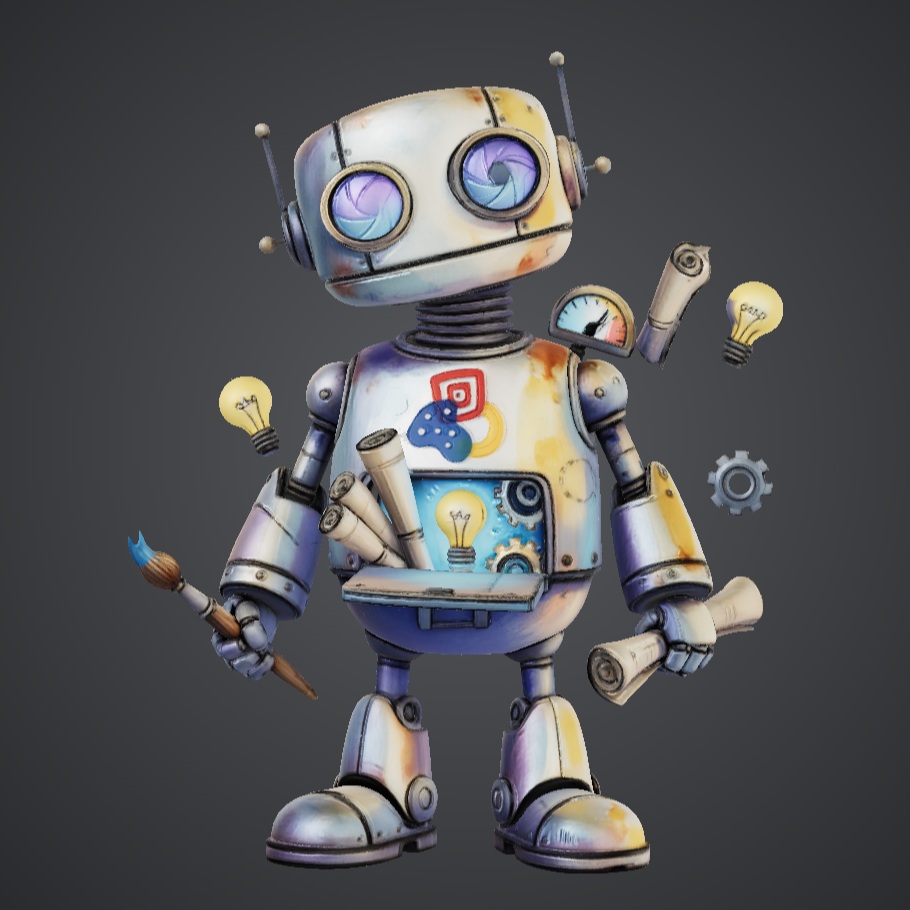 Official 3D mascot Kamos Bot standing proud