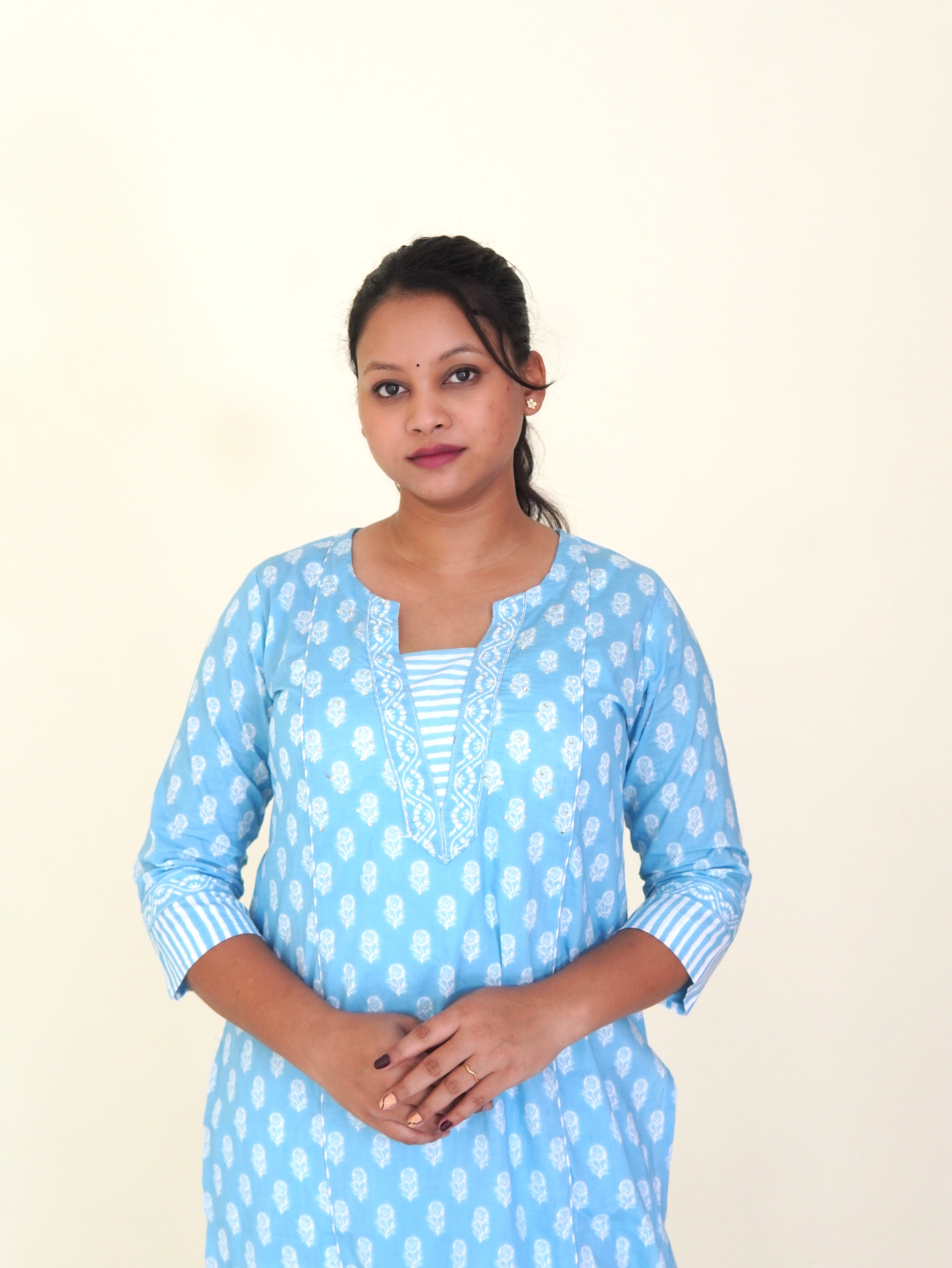 Skyline: Azure Breeze Pure Cotton Kurti Set gallery 2