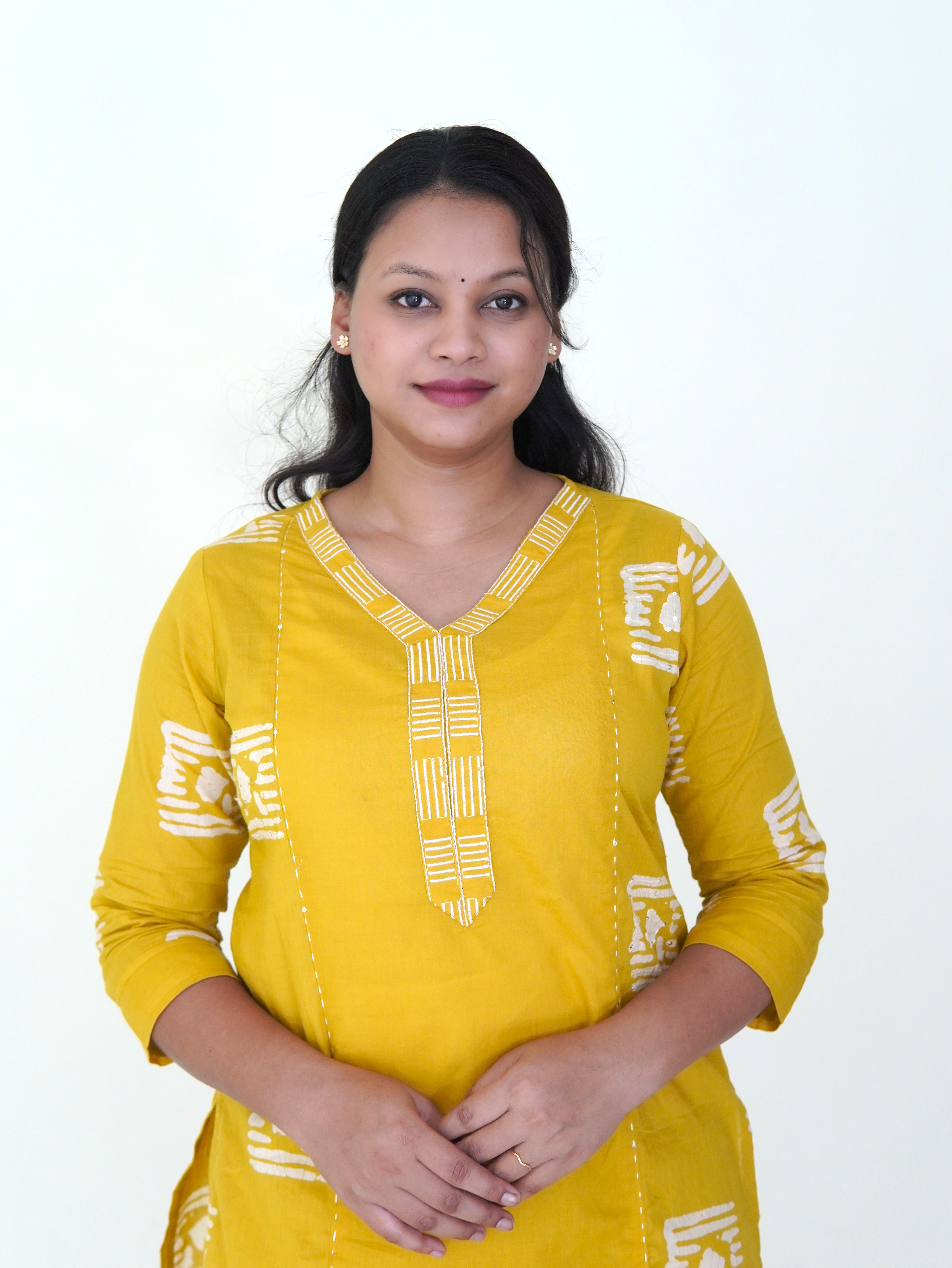 Golden Hour: Marigold Grace Pure Cotton Kurti Set gallery 2