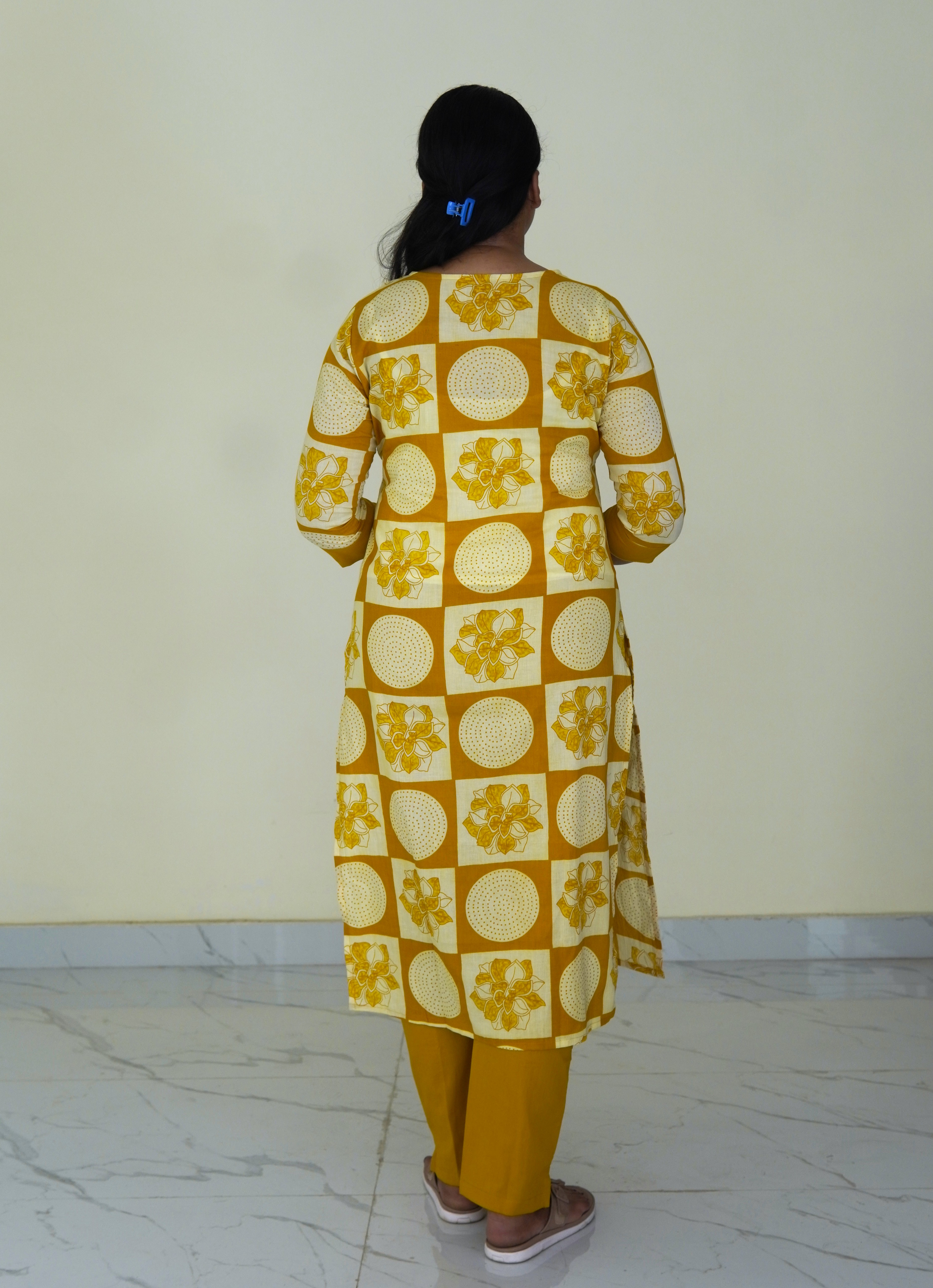 Sun kissed: Polka Petal Pure Cotton Kurti Set gallery 4