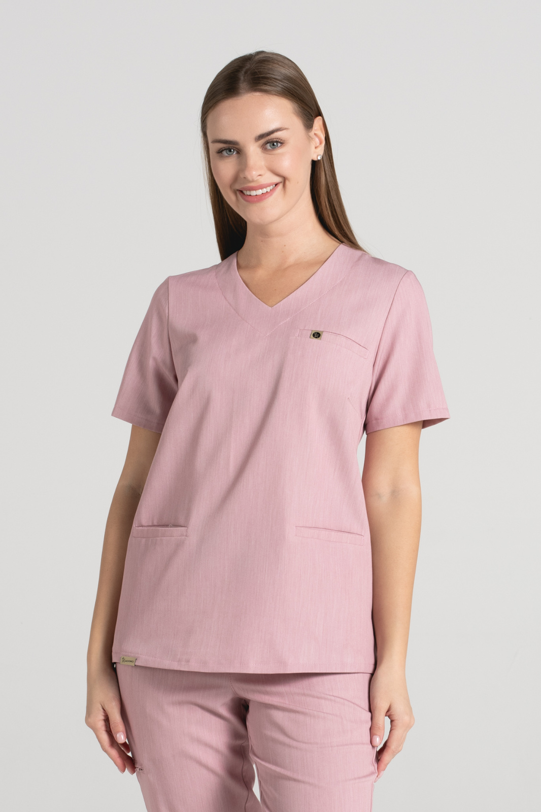 Bluza medyczna damska Merit - Pink melange