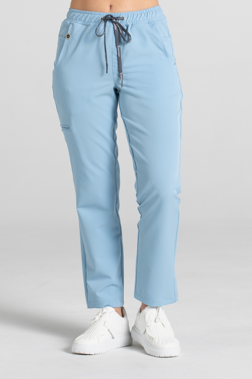 Spodnie medyczne proste damskie Merit - Baby blue