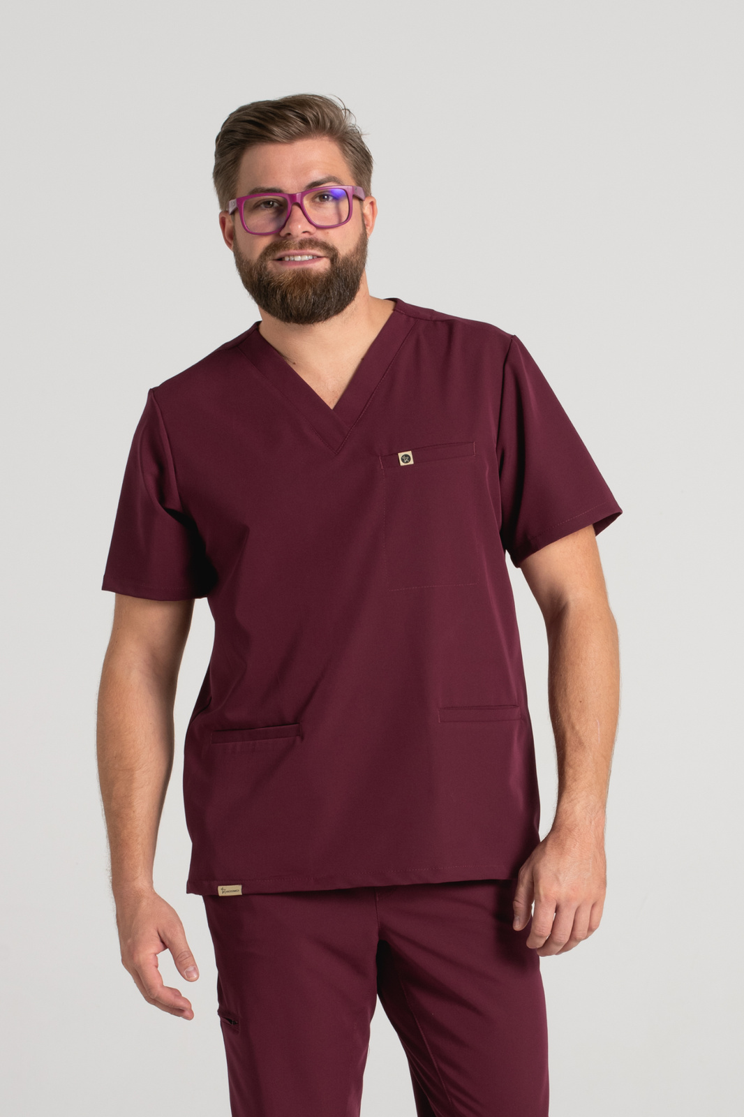 Bluza medyczna męska Sokrates - Cranberry