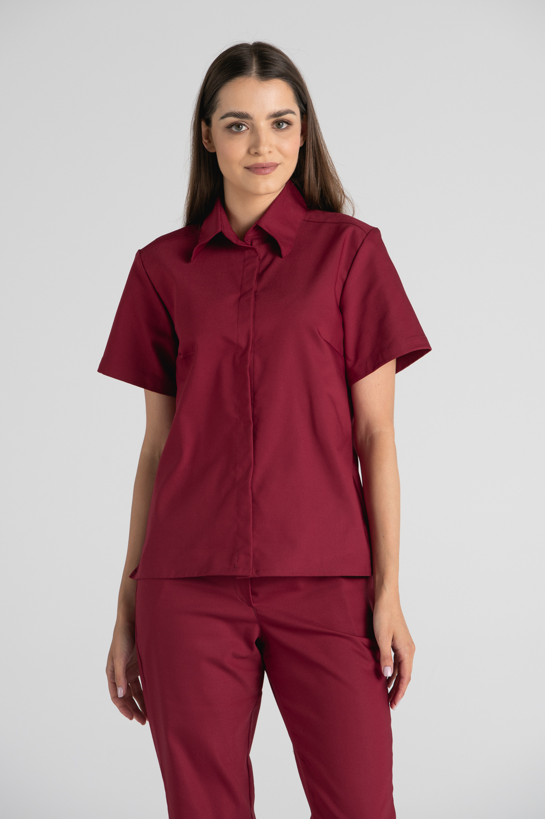 Elegancka koszula medyczna damska Rebecca - Maroon