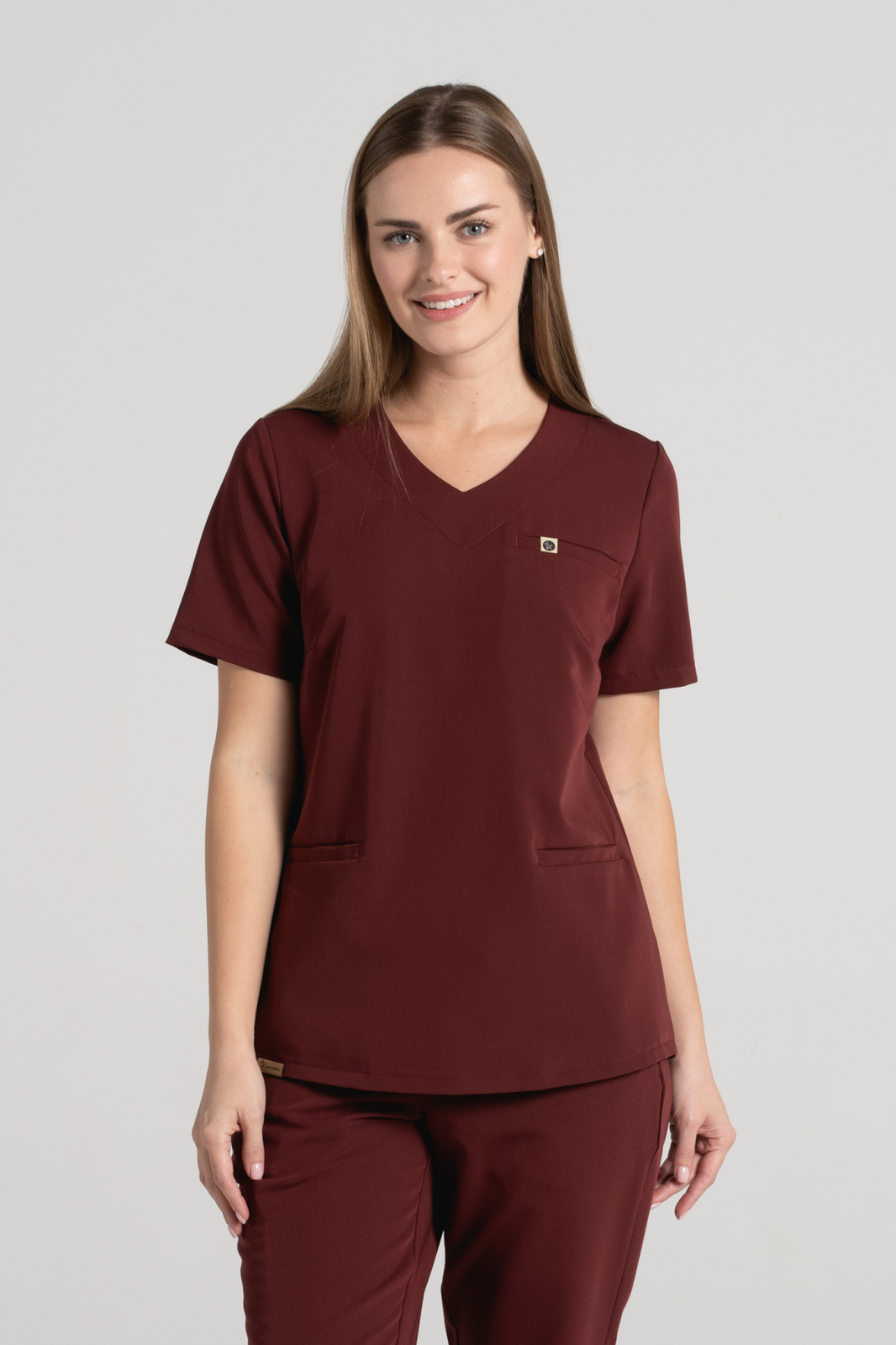 Bluza medyczna damska Merit - Sangria