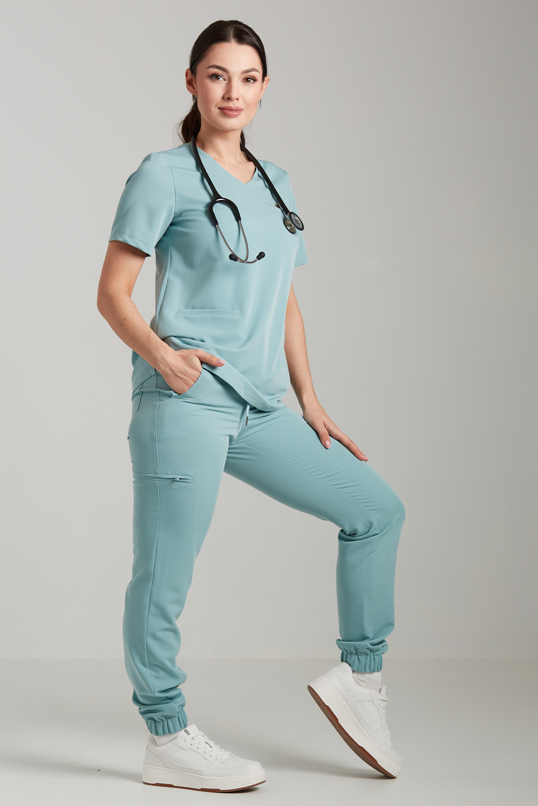 Bluza medyczna damska Merit - Sky blue
