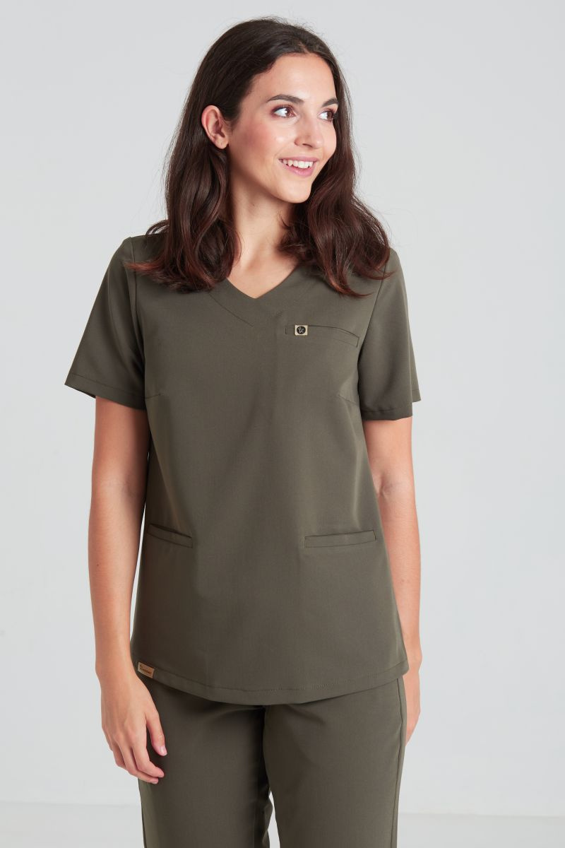 Bluza medyczna damska Merit - Dark olive