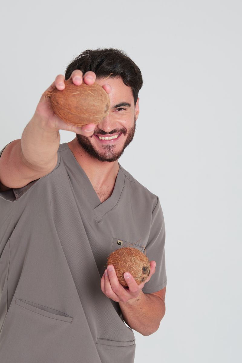 Bluza medyczna męska Sokrates - Cocoa brown