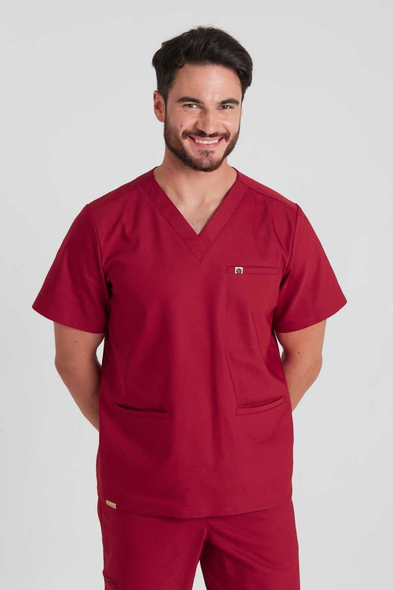 Bluza medyczna męska Sokrates - Classic burgundy