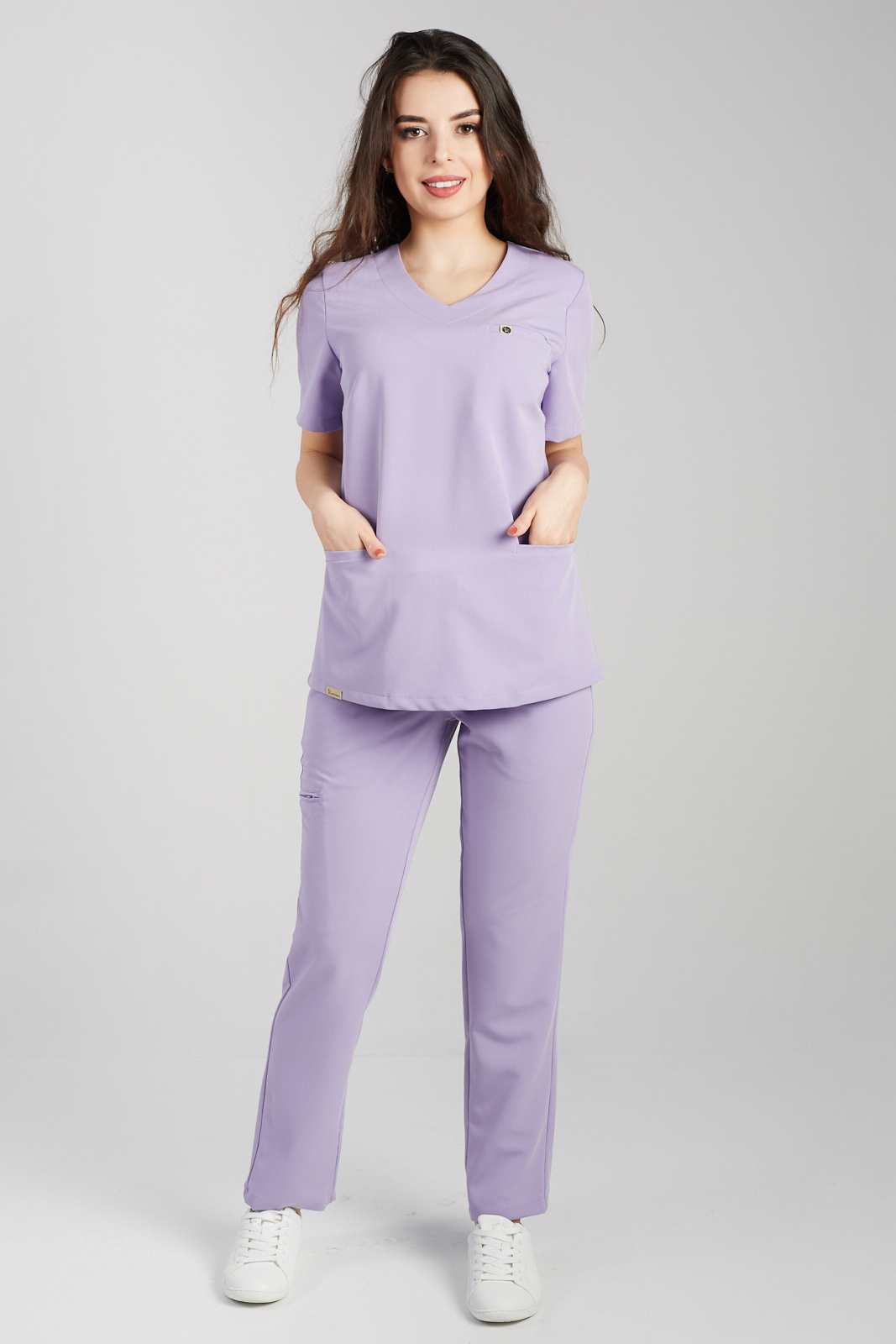 Spodnie medyczne proste damskie Merit - Lilac dream