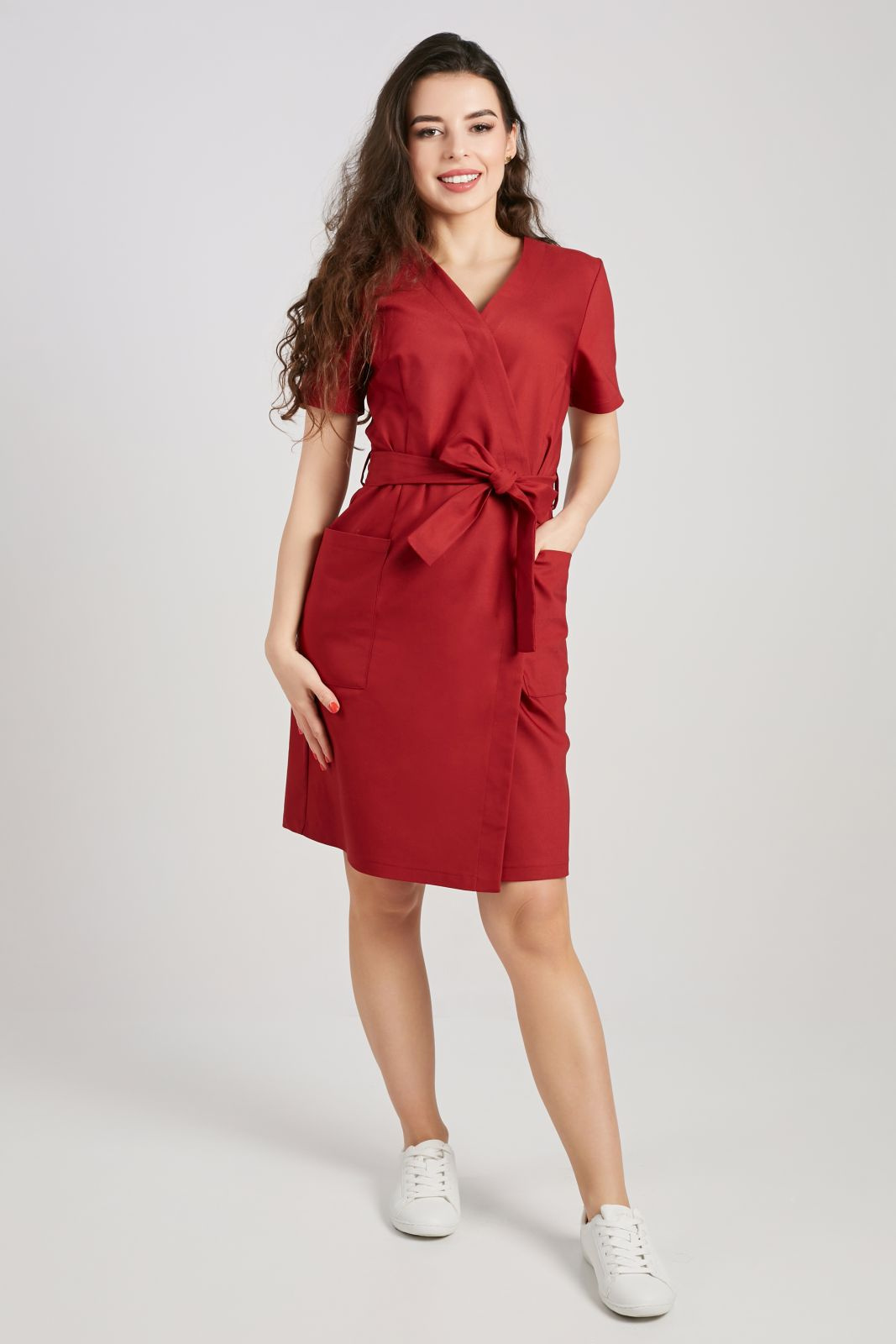 Sukienka medyczna damska - Classic burgundy