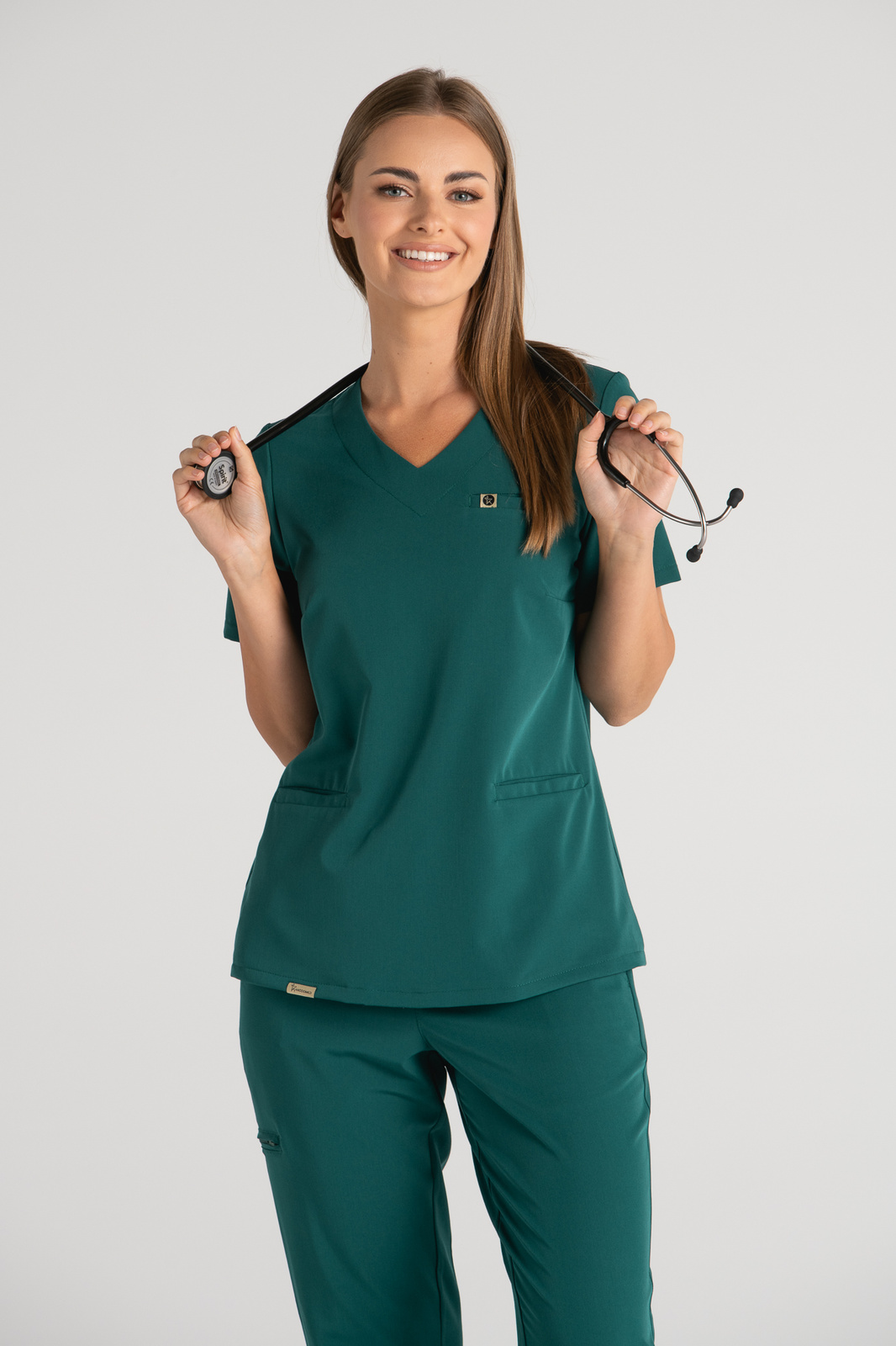Bluza medyczna damska Merit - Bottle green