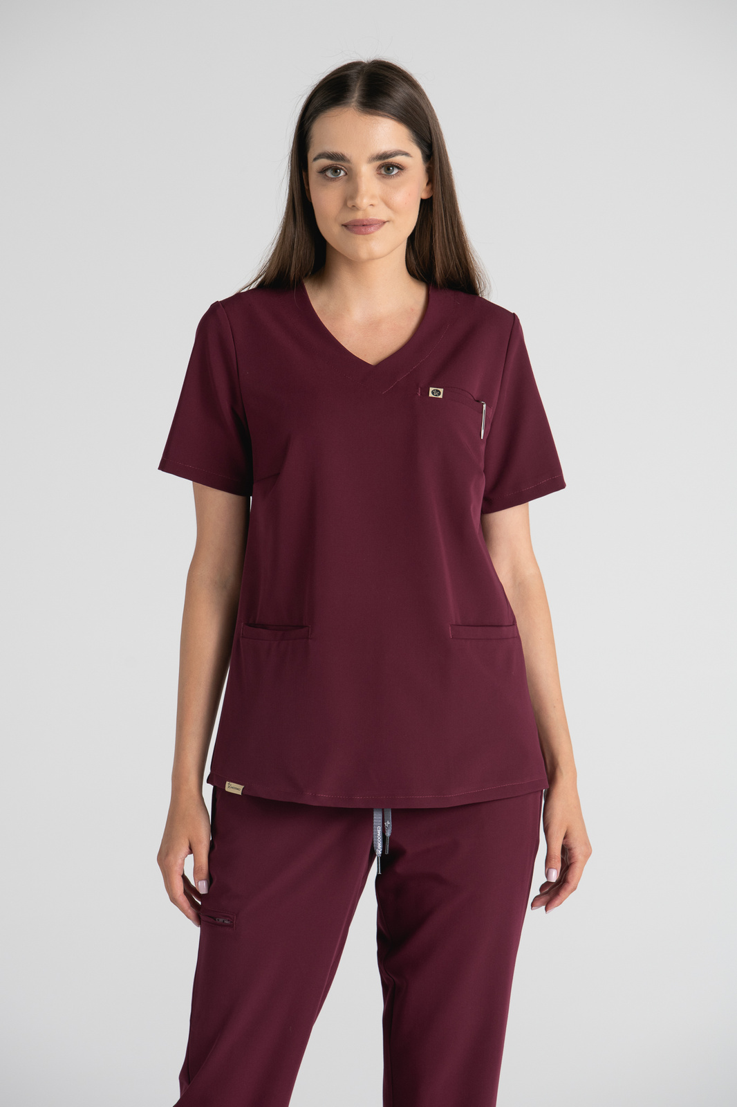 Bluza medyczna damska Merit - Cranberry